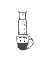 AeroPress line art ebook wallpaper art from Adobe Stock